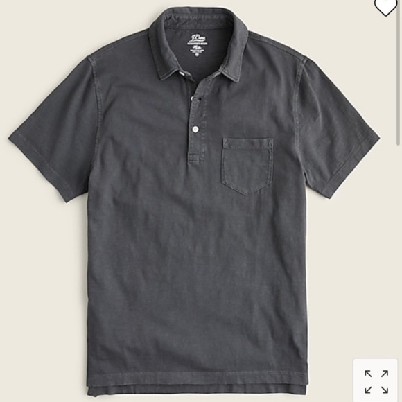 J. Crew - Men’s Garment-Dyed Cotton Broken-In Polo Shirt in Charcoal Gray - Picture 3 of 4